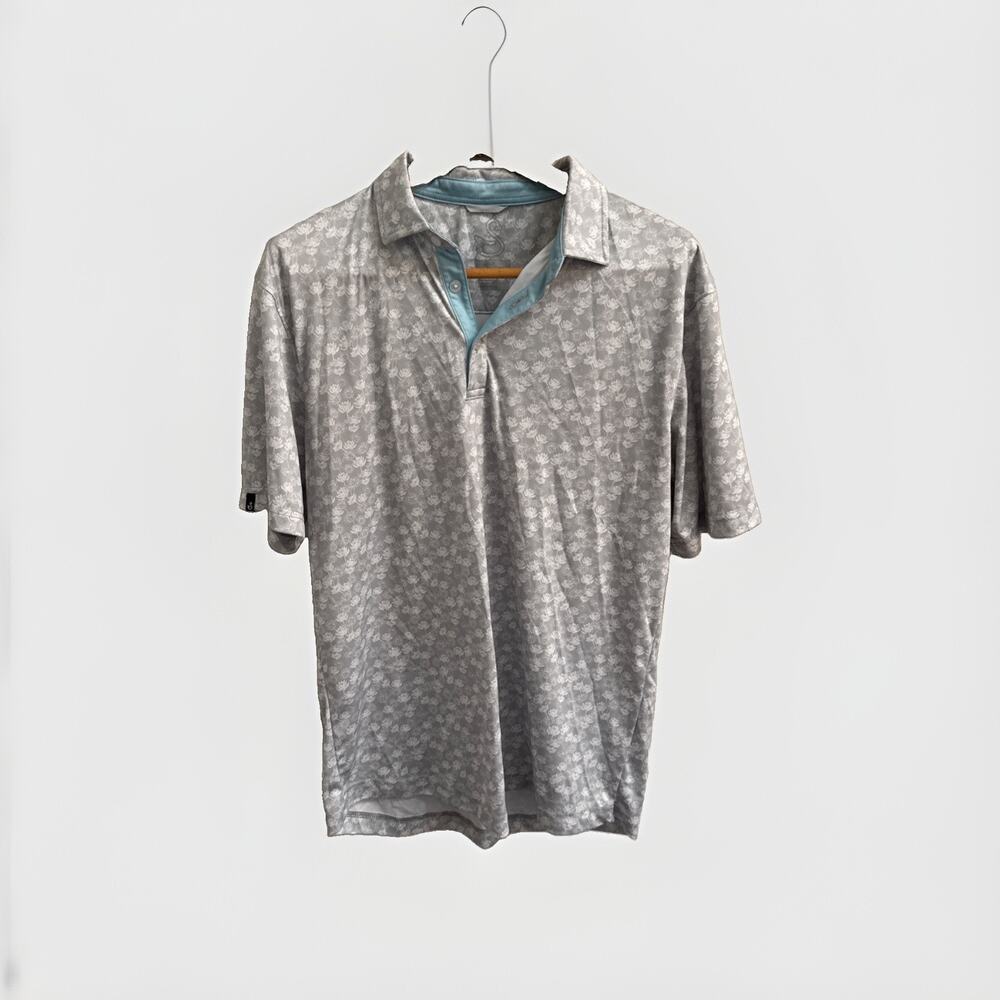 Swannies‎ Glacier Archer Polo Floral Print Lightweight Stretch Men's Size Large